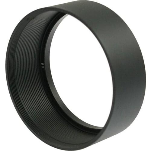 Top Deals Replacement Screw in Mount 55mm Camera Metal Lens Hood Black