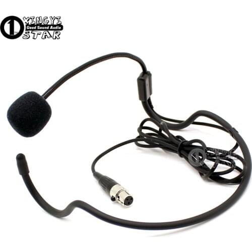 Mini XLR 3 Pin TA3F Connector Headworn Mic Earhook Condenser Headset Microphone For SAMSON Wireless System Bodypack Transmitter