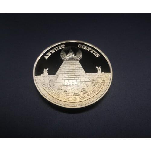 Freemason coin Masonic challenge coins with all-seeing eye US Dollar coin with Pyramid Masonic gold coin collection