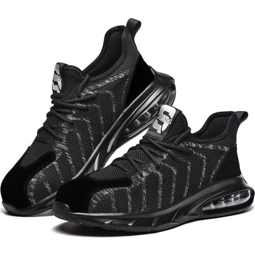 Mens Breathable Safety Shoes with Steel Toe Large Size 36-48 Work Boots for Men