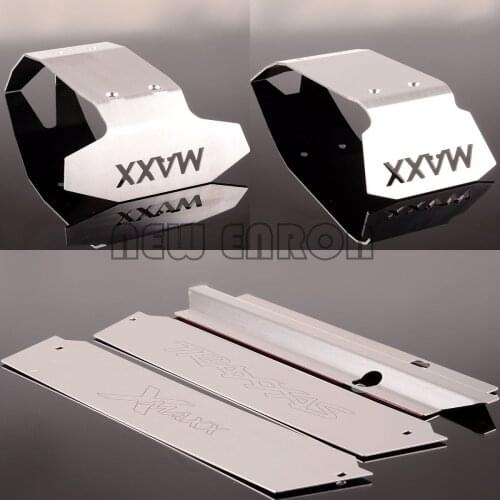 #7744 Front & Rear Hollow Stainless Steel Chassis Armor Skid Plate Set FOR RC CAR Parts 1/5 Traxxas X-Maxx XMAXX 6S 8S 77086-4