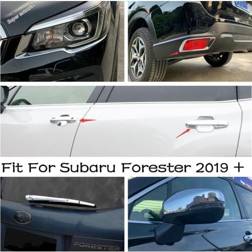 Lapetus Front Head Lights Lamp Eyelid Eyebrow Strip Cover Trim Exterior Accessories Fit For Subaru Forester 2019 2020 2021 / ABS