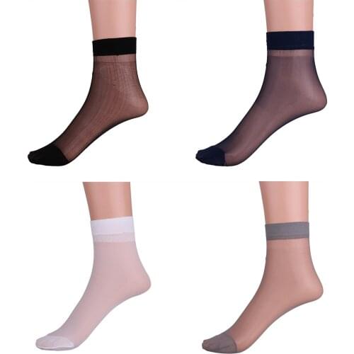 3 Pairs Mens Thin Socks Silk See Through Socks Men Sheer Over Ankle Length Stretchy Stockings Cool For Summer men socks