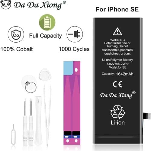2021 New Phone Battery For iPhone SE Battery Real Capacity 1624mAh Battery 0 Cycle Replacement With Repair Tools