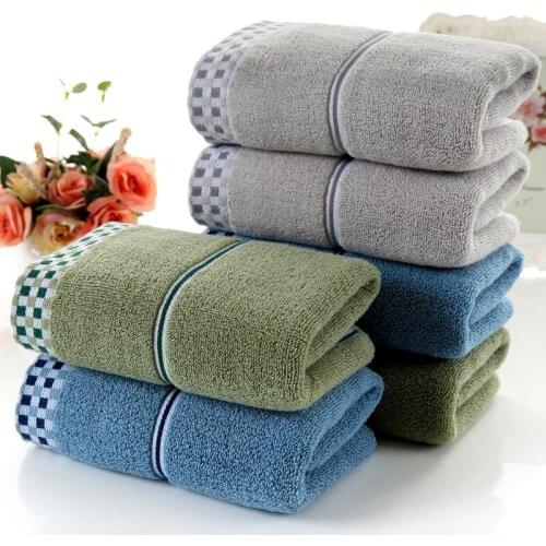 2018 New Arrival Soft 100% Cotton Towels For Adults Absorbent Terry Luxury Hand Face towel Adult men women Plaid Towels 2pcs/set