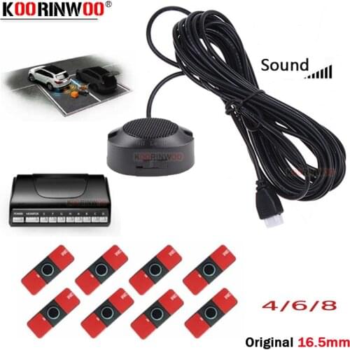 Koorinwoo Universal Original Flat 13MM Adjustable Speaker Parktronic Parking Sensor 8 6 4 Reversing Buzzer 12V Car Detector