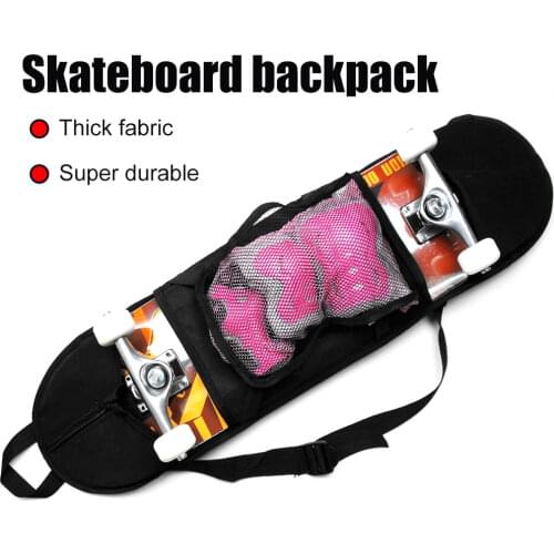 Skateboard Shoulder Carrier Adjustable Strap with a Mesh Pouch Portable Skateboard Carry Bag