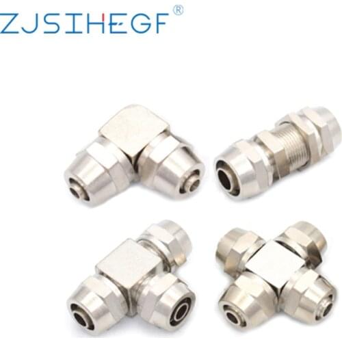 PV PE PM PZA Copper Material Pneumatic Air Quick Connector Screw Fitting For Hose Tube OD 4 6 8 10 12 14 16MM