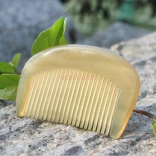 Corner Small Comb Natural Authentic Yellow White Alo Horn Mini Portable With Pocket Baby Combs Hairbrush Hairdressing Supplies