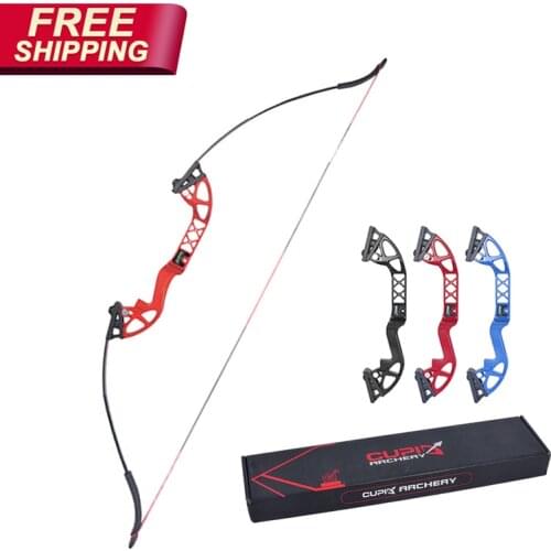 30/40 Lbs 54 Inches Recurve Bow Straight Pull Bow Aluminum Alloy Riser for Right Handed User Archery Shooting Hunting Target