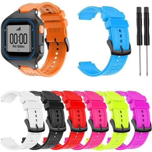 Wristwatch Band Strap With Tool For Garmin Forerunner 25 Mens Watch Replacement Large Size Silicone Watch Band Bracelet Strap