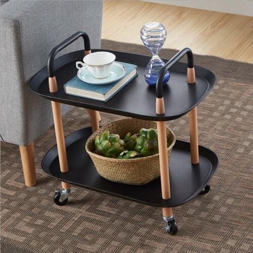 Nordic style light luxury floor beauty rack wrought iron multifunctional tea art living room mobile trolley