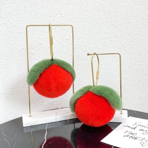 Real Rex Rabbit fur Apple keychain Bag ornaments For Women Cute Soft Toy Keyring Car Pendant handbag Decoration Gift Key Chains