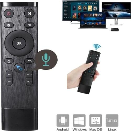 Smart Wireless Gyro Voice Air Mouse Remote Control Netflix 2.4G with Microphone for Android TV Box PC Universal Remote Control