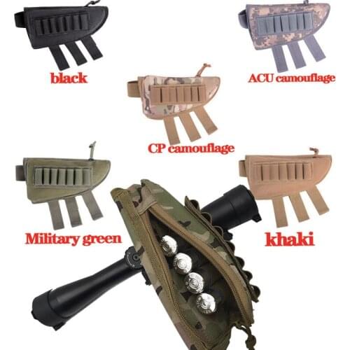 Military Color Bullet bag hunting and shooting equipment adjustable tactical rifle butt cheek rest bag portable bullet bag