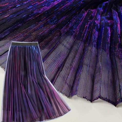Magic Cosplay Dress Fabric Poly glass yarn color fabric party decoration wedding backgroud Dancing Skirt fabric