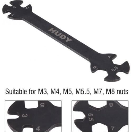 High quality alloy 6 in 1 3/4/5/5.5/7/8.0MM Hudy Multi-function Wrench Metal Tool Accessory For RC Car Remote Control Model Toy