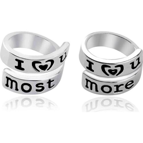 I love you most & more Finger Ring Fashion Alloy Twisted Ring Couple Ring For Lover Gifts