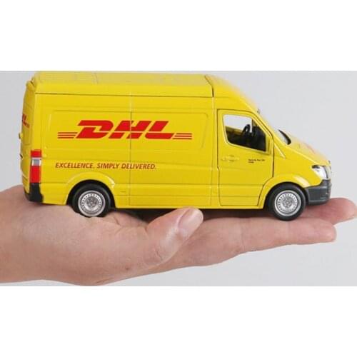 15CM 1/36 Scale Toy Car Metal Large Alloy Commerical Vehicle Express DHL Pull Back Diecasts Truck Model F Children Collection