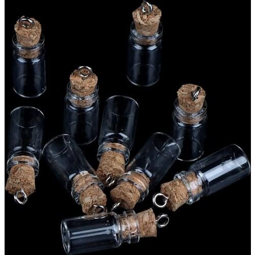 10Pcs Mini Glass Bottles Small Vials Cork Glass Jars Multi Usage Cork Wish Glass Bottle New