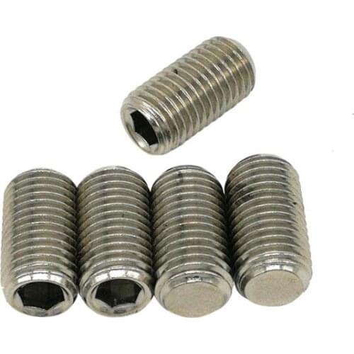 100Pcs M3 M4 M5 M6 M8 Set Screws Stainless Steel 304 Hex Socket Grub Screws Flat Point DIN913
