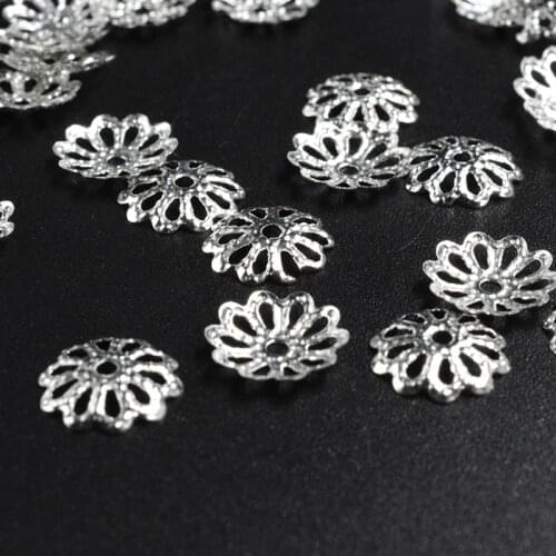1000 PCs 7mm Hollow Flower Cap DIY Jewelry Wholesale Accessories Spinal Cord Ball Handmade Key Chain craft