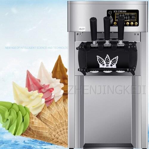 110/220V Commercial Ice Cream Machine Desktop Tricolor Ice Cream Maker Fruit Dessert Machine Sweet Cone Freezing Equipment 1200W