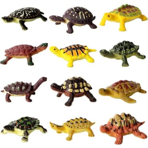 12PCS Realistic Sea Turtles Aquarium Decorations Great Party Favors and Gift Toppers Action Figure Aquatic Animal Model Toys
