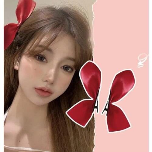 2pcs Girl Hair Clips Ribbon Half Bows Barrettes Girls Solid Color Hairpins Ladies Barrette Hair Clips Hair Accessory HSJ88