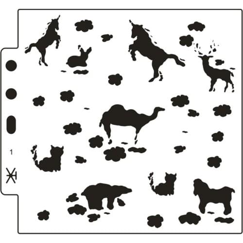 2pc Unicorn Stencil Painting Template Voor Stencils For Walls DIY Scrapbooking Coloring Embossing Supplies Plastic Reusable