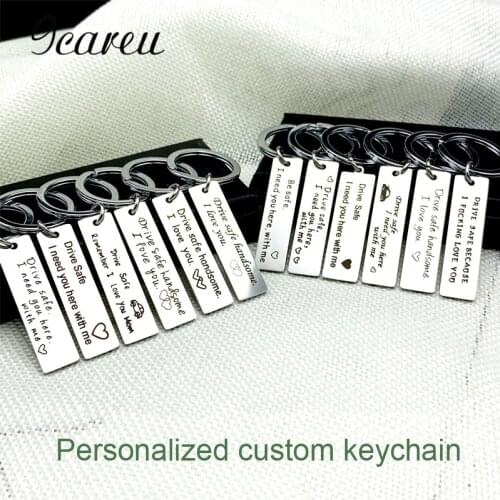 2021 Customized Couples Keychain Boyfriend Girlfriend Keyring Husband Anniversary Valentine Day Gift Promise Women Men KeyChain