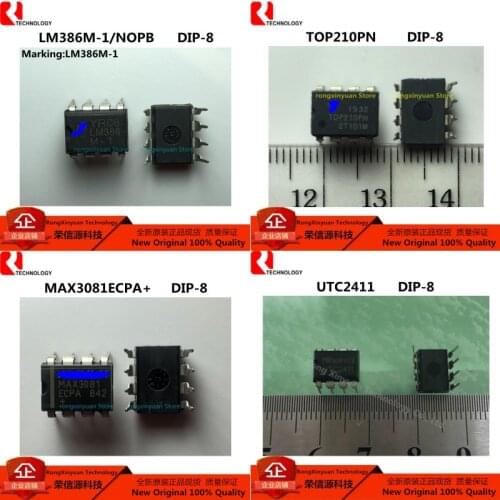 5pcs LM386M-1 LM386M-1/NOPB LM386 MAX3081ECPA+ MAX3081ECPA MAX3081 TOP210PN TOP210 UTC2411 DIP-8 Original New 100% quality