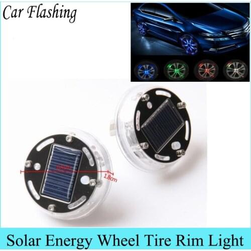 Car Flashing 1pcs Auto Led Solar Energy Flash Wheel Tire Rim Light Colorful Waterproof Decorative Lighting