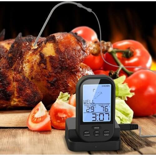 Wireless BBQ Thermometer digital Thermometers Timer Oven Grill Meat Cooking Remote Barbecue Meter Household Probe Kitchen Tool