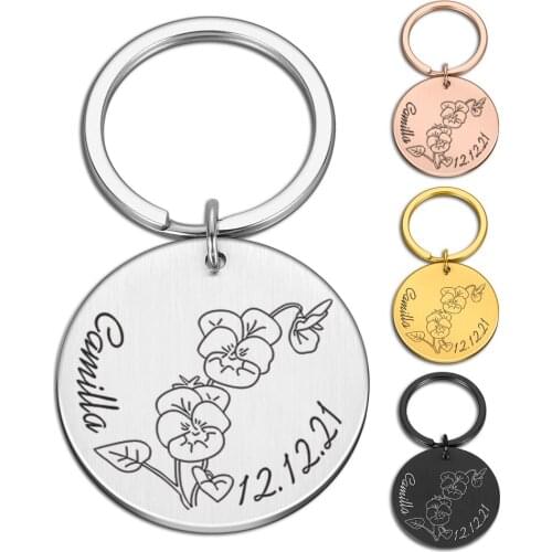 Keychain Customized Personalized Gift Boyfriend Girlfriend Key Chain Love Jewelry Keychains for Men Women Car Keychain Key Ring