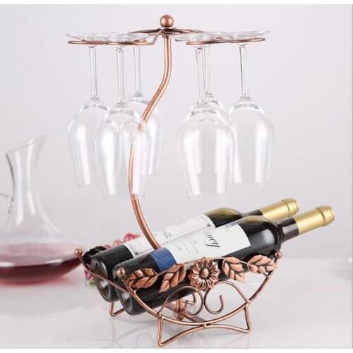 Wine Bottle Holder decoration creative wine glass holder champagne cup holder wine rack high cup holder Iron frame CL11012248