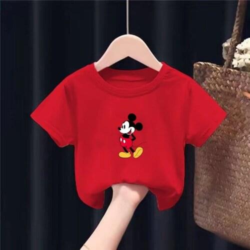 Kids Clothes 2 To 8 Cartoon Mickey Girls Tops Boys T Shirts Summer Fashion Clothing Pure Cotton Kids Tshirt