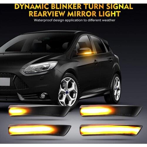 For Ford Focus 2 3 Mk2 Mk3 Mondeo Mk4 Car Dynamic Turn Signal Light LED Side Wing Rearview Mirror Indicator Light Blinker Lamp