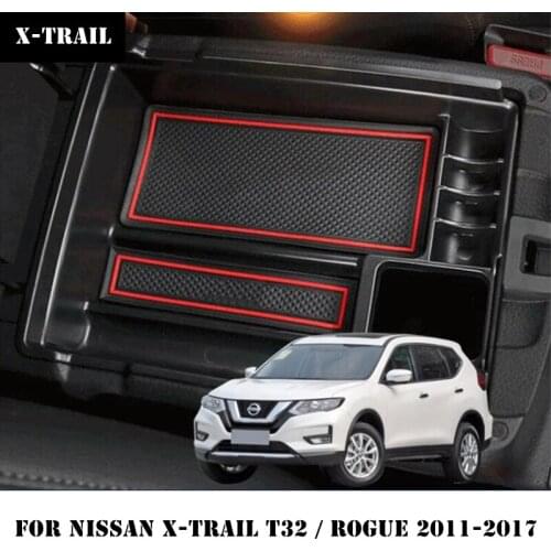 For Nissan X-trail T32 / Rogue 2014 2015 2016 2017 2013 2012New Style Plastic Central Storage Pallet Armrest Container Box A Set