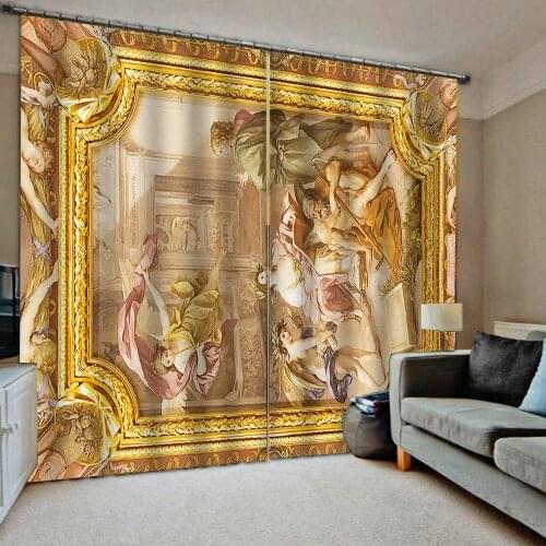 European 3D Curtains angel design Curtains For Living Room Bedroom Drapes Cortinas