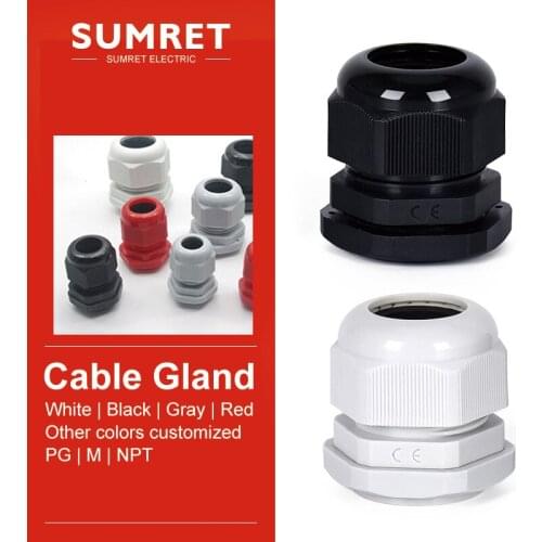 Cable gland M12 M16 M18 M24 M30 Nylon Plastic wire glanding IP68 Waterproof Grand Head connector Metric Standard Thread