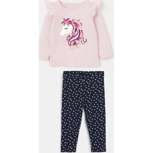 2-7 Year Girls Clothes Set Unicorn Baby Clothes Long Sleeve Tops+Pants 2 PCS Kids Tracksuit Girls Sports Suits Children Clothing