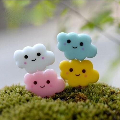 Colorful Cloud Miniature Figurine Home Decoration fairy garden Cartoon Aniaml Building statue resin craft Doll Car TNB049