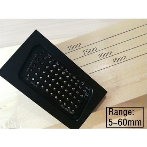 Aluminum Alloy L Type Scriber Ruler 5-60mm Hole Positioning Marking Crossed Measuring Gauge Woodworking Tools