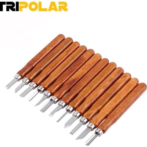 12Pcs/Lot Woodcut Cutter Knife Set Hand Wood Carving Chisels for Woodworking Clay Wax DIY Tools Wood Craft Chisel Wholesale