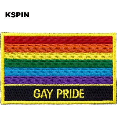 Gay Pride Rectangular Shape Flag patches embroidered flag patches national flag patches 50pca a lot 8*5cm