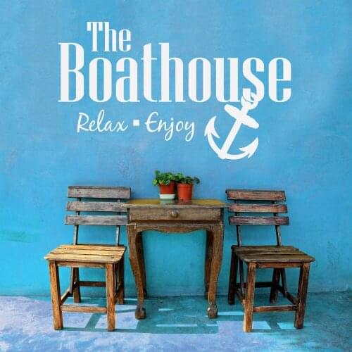 Anchor Wall Decal The Boat House Relax Enjoy Quotes Wall Stickers Vinyl Home Decor Playroom Kids Nursery Boys Bedroom DIY SY32