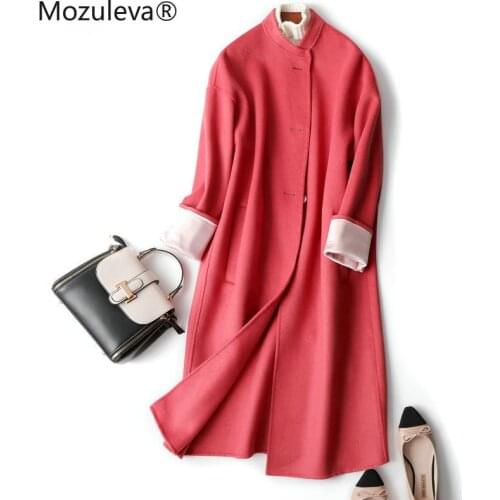 Mozuleva Double Side Cashmere Wool Coat Women Autumn Winter Japanese Style Loose Long Woolen Coat Solid Outwear Wool Trench Coat