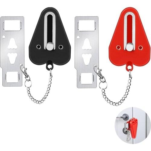 Portable Door Lock Safe Durable Door Lock Punch Free Removable Door Stopper Universal For Home Hotel Deurstopper Self-defense