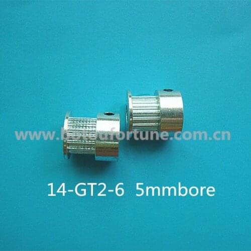 10pcs a pack 14 teeth gt2 5mm bore with 6mm width gt2 timing pulley for RepRap 3d printer free shipping
